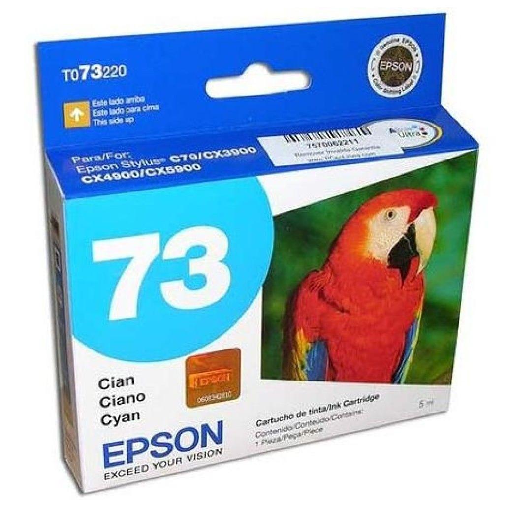 Cartucho de Tinta Epson t073220 cian 370 paginas stylus 3900 4900