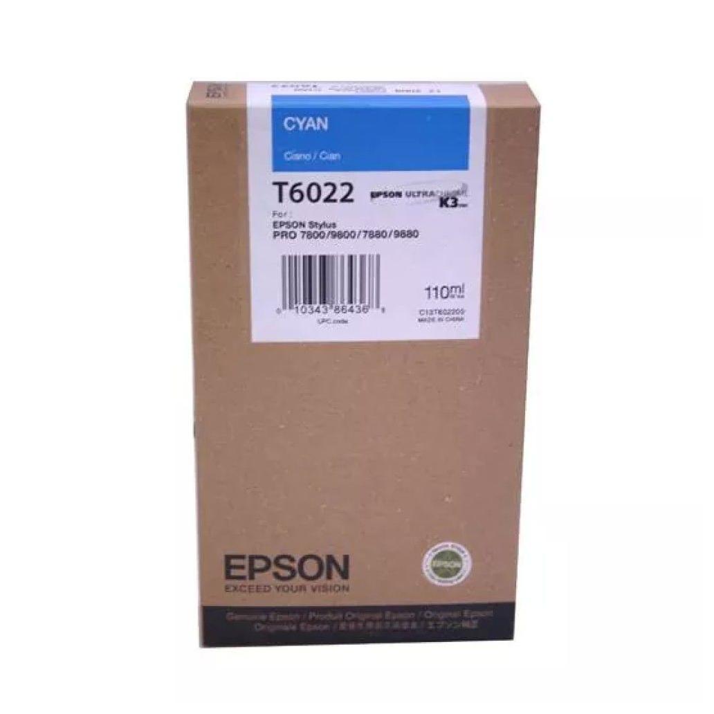 Cartucho de Tinta para Impresora Epson T6022 Cian Stylus Pro 7800, 7880