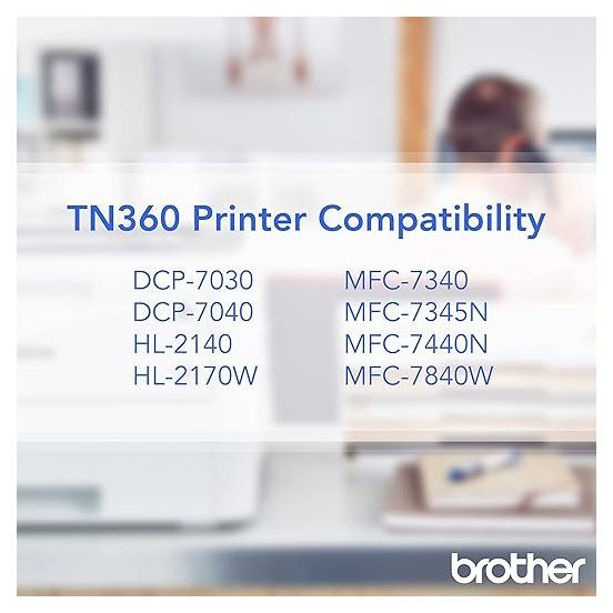Tóner Brother TN360 Rendimiento 2600 Páginas HL2140/HL2170 Color Negro