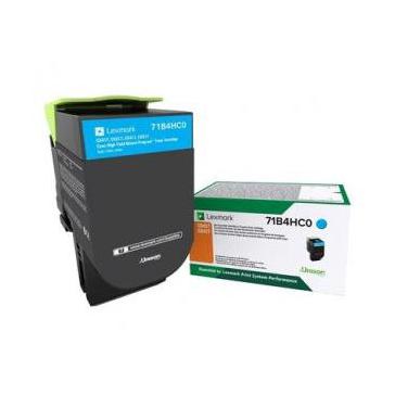 Tóner Lexmark 71B4HC0 Alto Rendimiento Cian, 3.500 Páginas