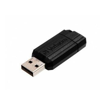 Memoria USB Verbatim PinStripe, 64GB, USB 2.0, Lectura 12MB/s, Escritura 5MB/s, Negro