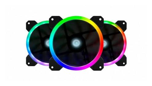 Ventilador Game Factor FKG400, 3x 120mm, 1500RPM, RGB, Negro