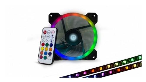 Ventilador Game Factor FKG400, 3x 120mm, 1500RPM, RGB, Negro