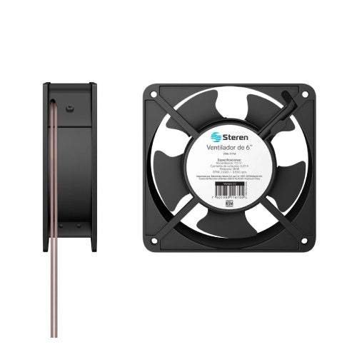 VENTILADOR STEREN 6PLG 117V C.A. METALICO