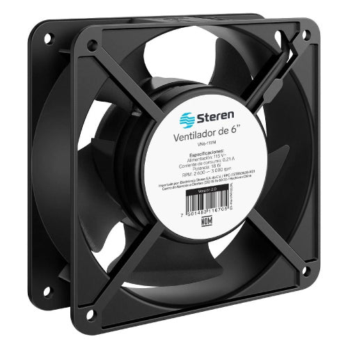 VENTILADOR STEREN 6PLG 117V C.A. METALICO