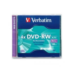 Verbatim Disco Vírgen para DVD, DVD-RW, 4x, 1 Disco (94836)