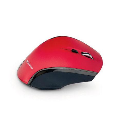 Mouse Verbatim Óptico Deluxe, Inalámbrico, USB, 1600DPI, Rojo
