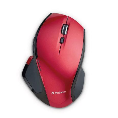 Mouse Verbatim Óptico Deluxe, Inalámbrico, USB, 1600DPI, Rojo